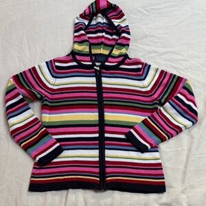 Vintage Y2K Crazy Horse Liz Claiborne Co. Colorful Striped Zip-up Hoodie